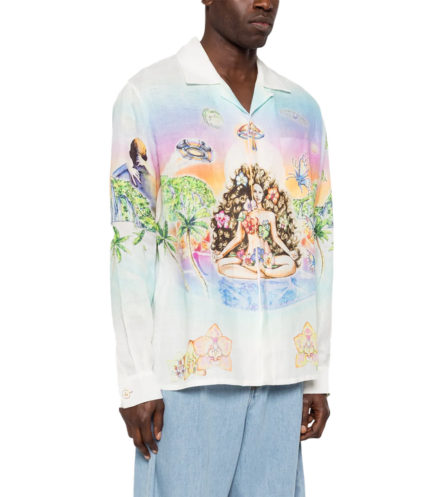 Hemd mit Cuban-Kragen-Print