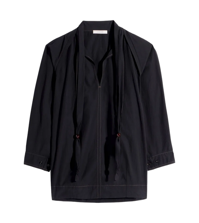 Bluse mit drapiertem Schal