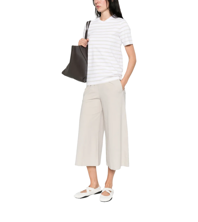 Beige Wide-Leg Hose