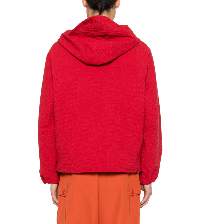 Roter Hoodie mit aufgesetzten Fronttaschen