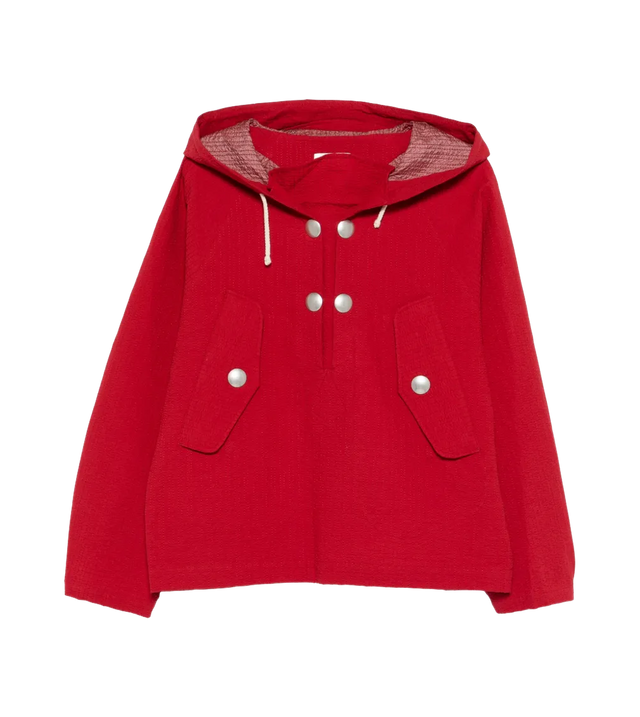 Roter Hoodie mit aufgesetzten Fronttaschen