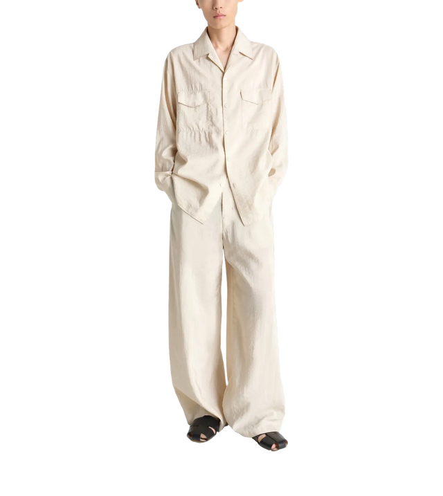 Seiden-Hemd mit konvertierbarem Kragen