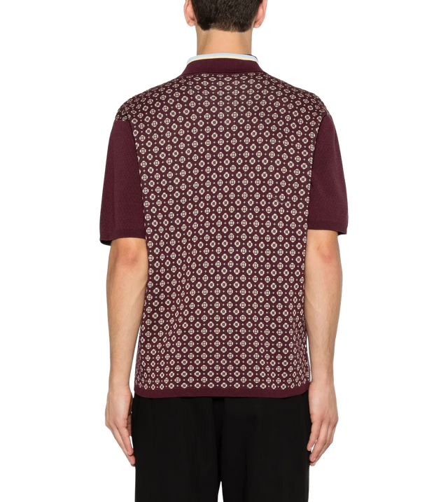 Jacquard Strick-Poloshirt mit Krawatten-Detail