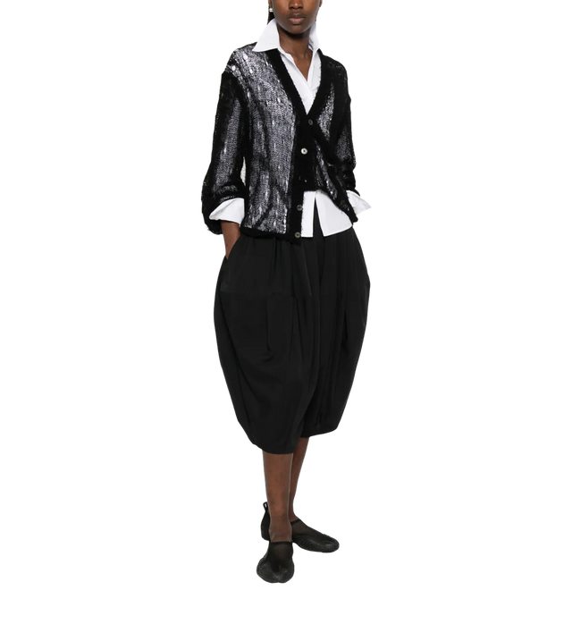 Drop-Crotch Trousers mit plissierten Details