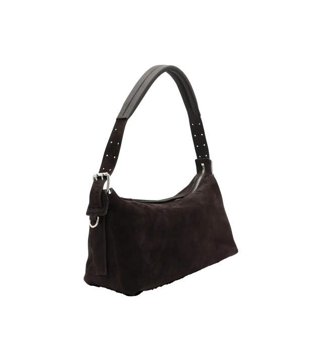 Belted Baguette Tasche aus Wildleder