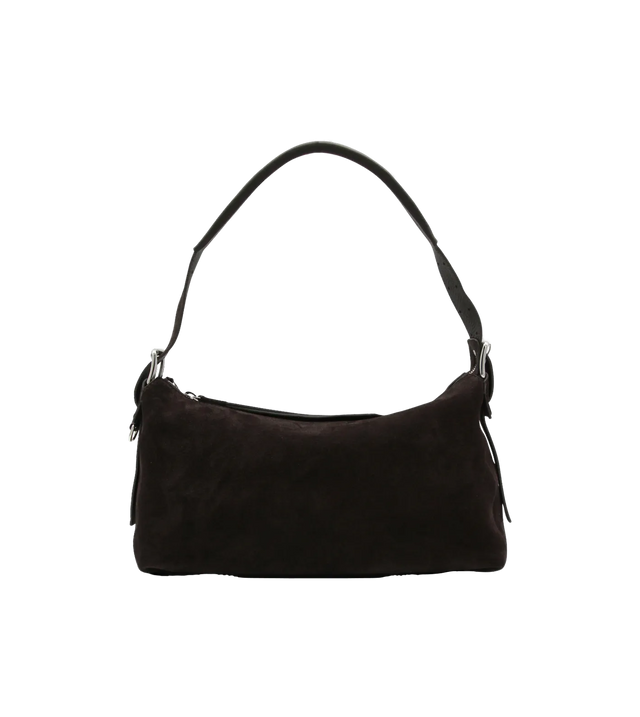 Belted Baguette Tasche aus Wildleder