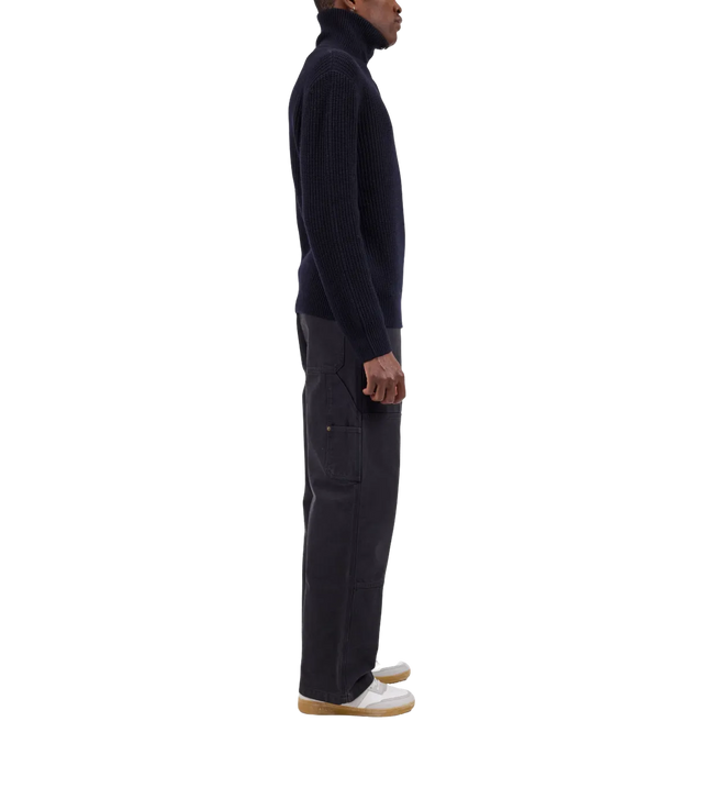 Daniel gerippter Pullover mit Stehkragen und Reißverschluss