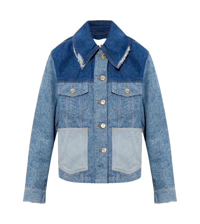 Denim Jacke im Vintage-Look mit Distressed-Details