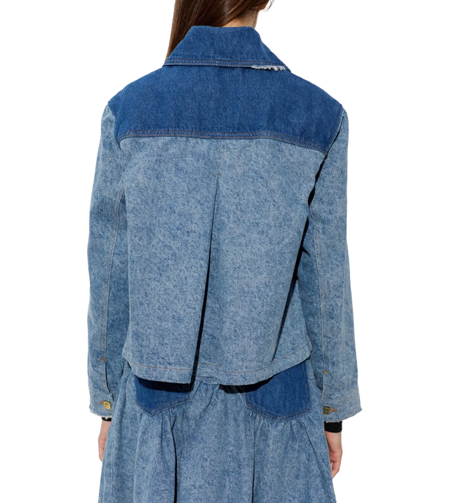 Denim Jacke im Vintage-Look mit Distressed-Details