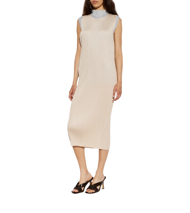 Ärmelloses Midikleid mit Falten