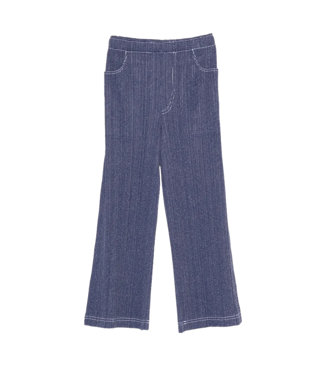 Gerade Hose in Jeansoptik mit Plisseestruktur