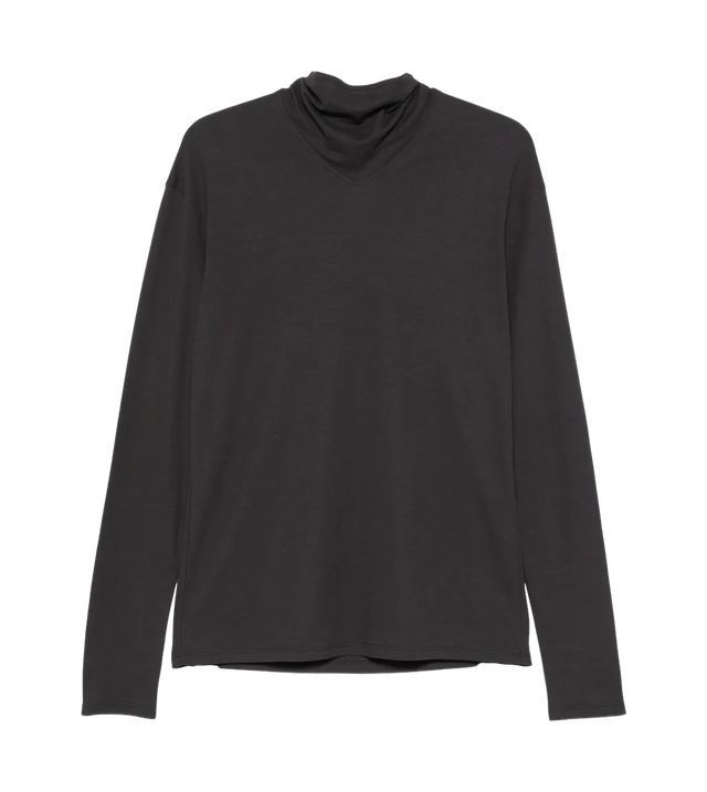 Langarmtop mit Schaldetail aus Jersey-Crêpe