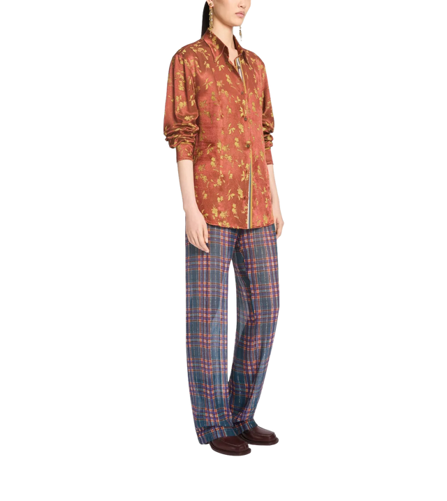 Jacquard-Hemd mit Blumenmuster