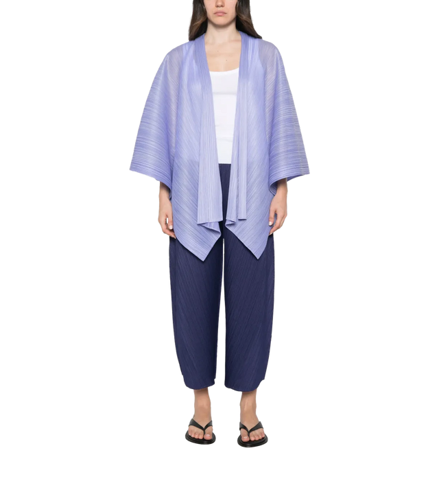 Plissiertes Poncho mit Bindeband