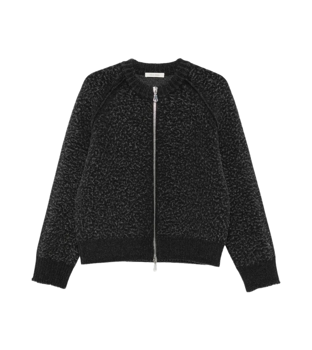 Cardigan mit Reißverschluss und Rippstrick-Saum