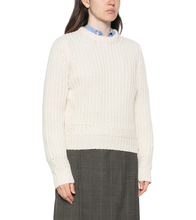 Iris Pullover mit geripptem Rundhalsausschnitt
