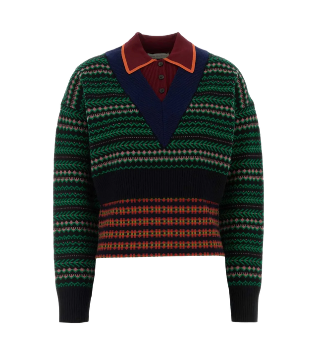 Boxy Wollpullover mit Jacquard-Muster