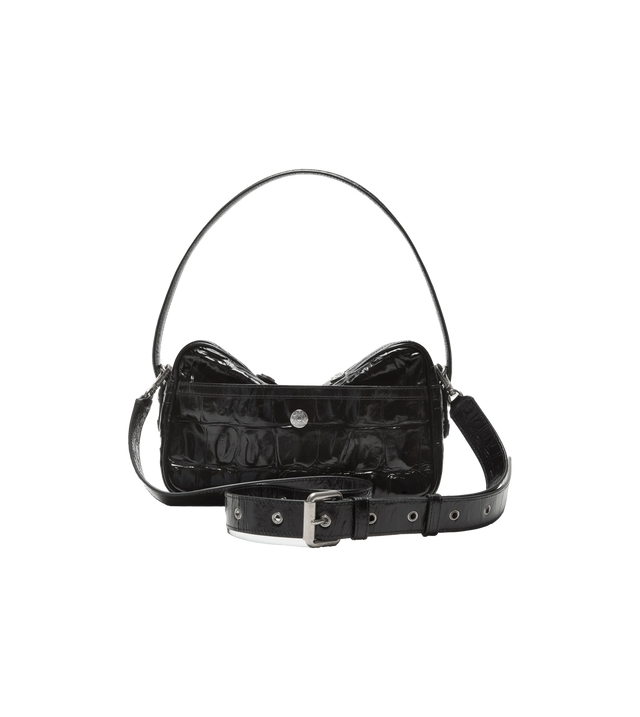 Camero Party Schultertasche aus Leder mit Krokodilprägung