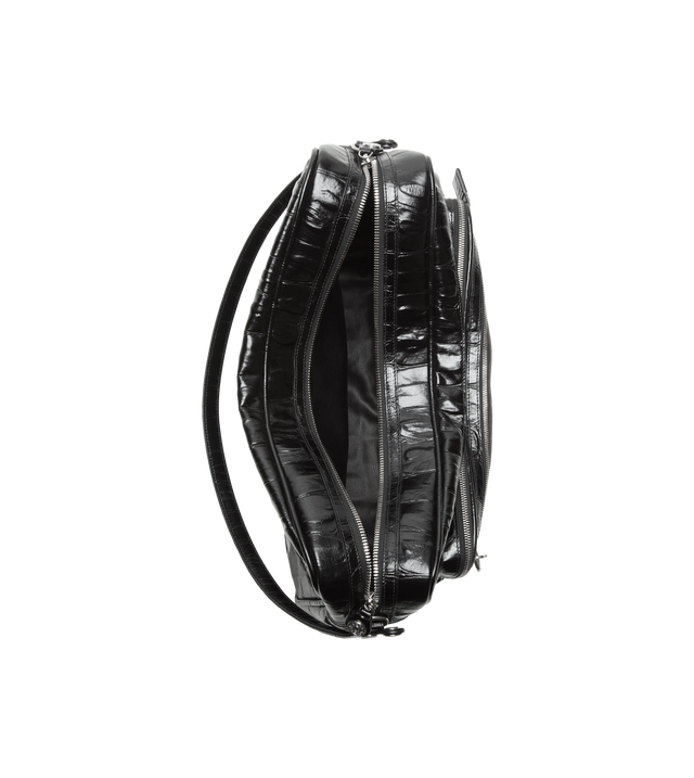 Camero Camera Schultertasche aus Leder mit Krokodilprägung