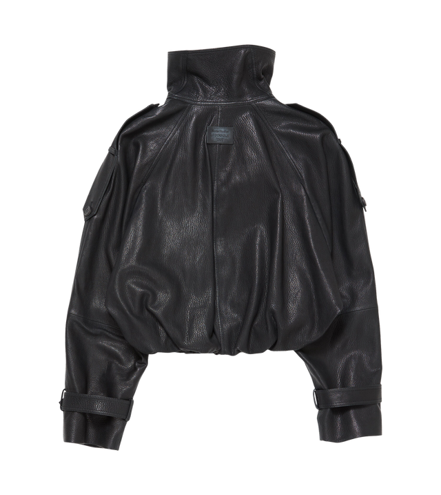 Gecroppter Trenchcoat aus Leder