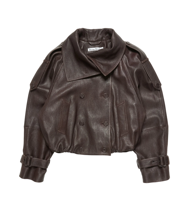 Gecroppter Trenchcoat aus Leder