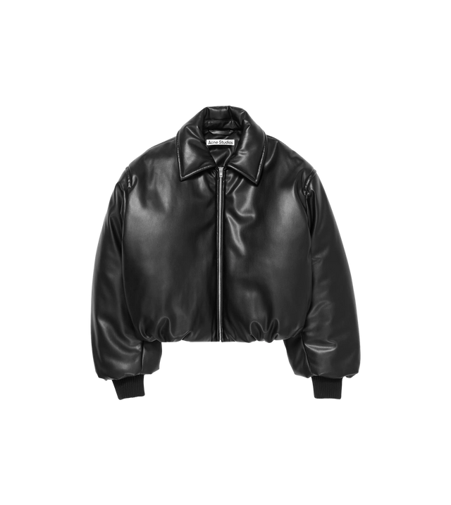 Faux leather bomber jacket
