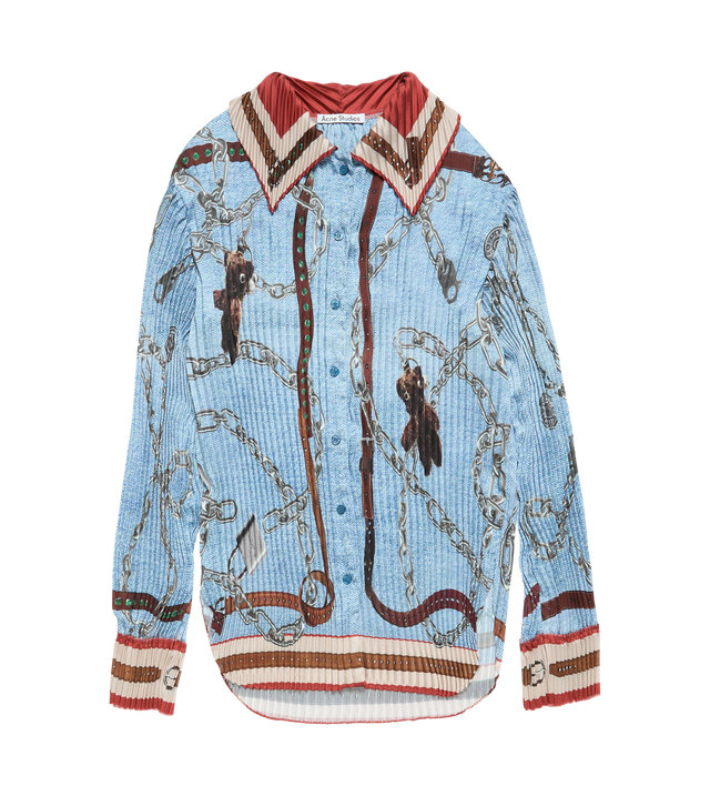 Plissiertes Hemd mit Knöpfen