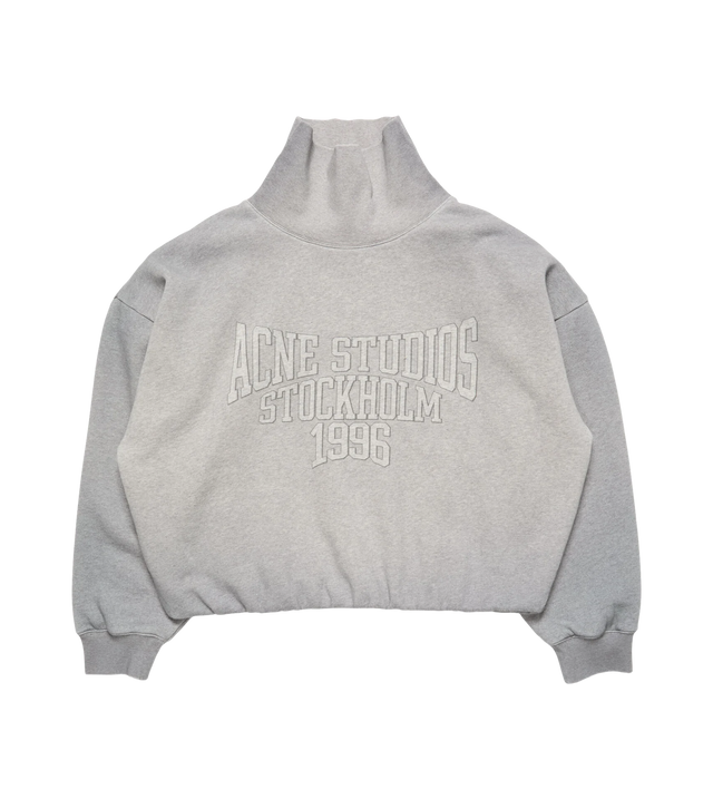 Fleece-Sweatshirt mit Trichterkragen und Logo