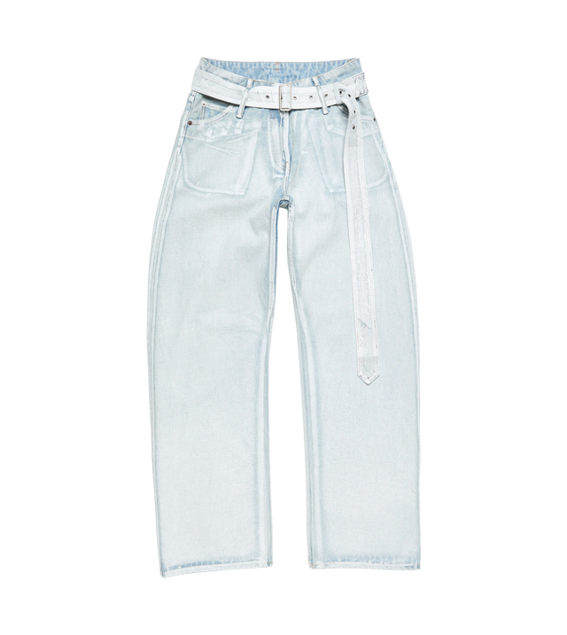 Denim-Hose mit Gürtel