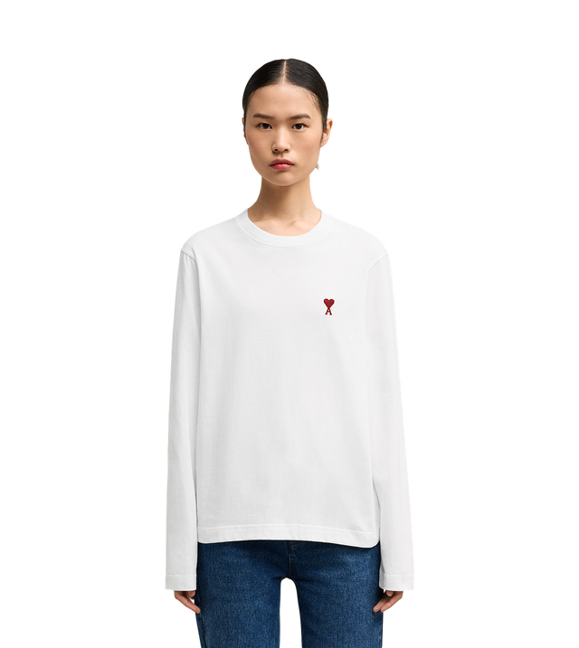 Langarmshirt mit rotem Ami De Coeur Logo