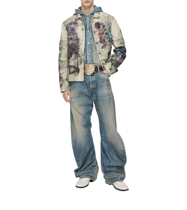 Jacke mit Trompe L'oeil Print