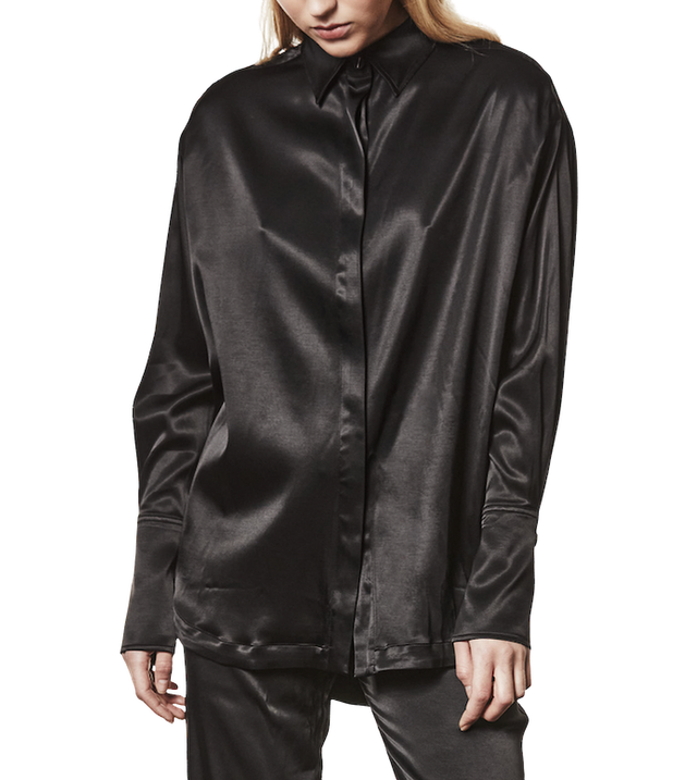 Oversized Satin-Hemd