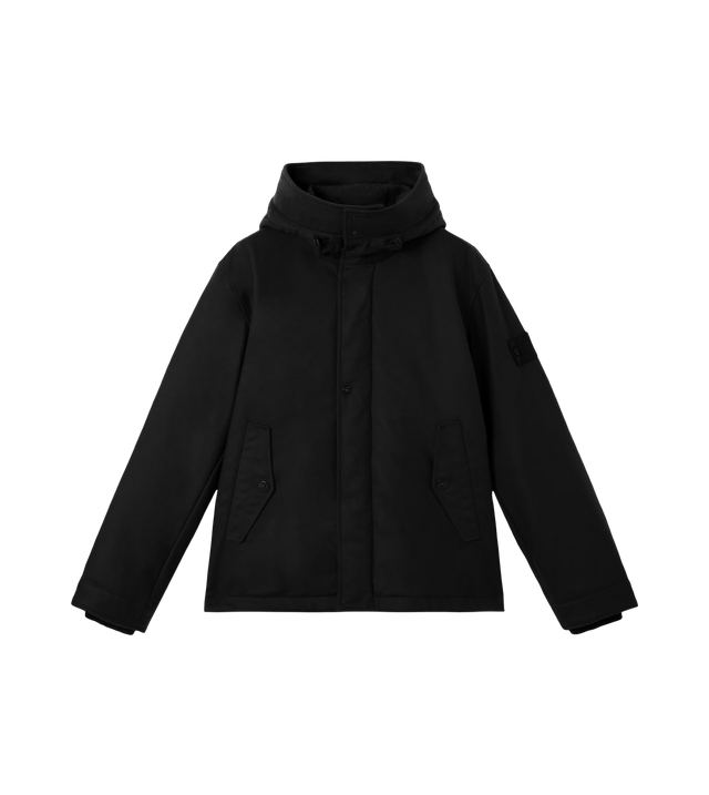 Kapuzenparka aus kardiertem Woll-Nylon-Flanel