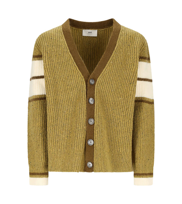 Cardigan aus College-Wolle in Rippenstrick
