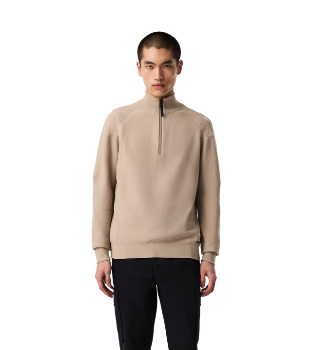 Frost Nahtloser Strickpullover mit halbem Reißverschluss