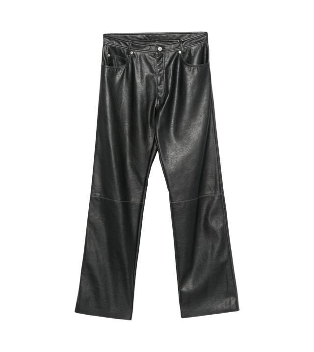 Gerade Five-Pocket-Hose mit Leder-Effekt
