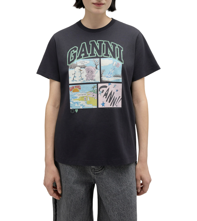 T-Shirt mit Comic Grafikprint