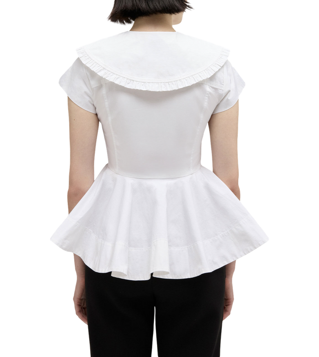 Kurzes Rüschenhemd aus Baumwolle