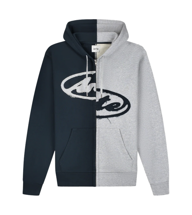 Split Patch Zip Hoodie