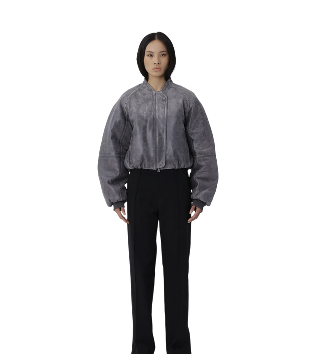 Ola Leather Bomber Jacket