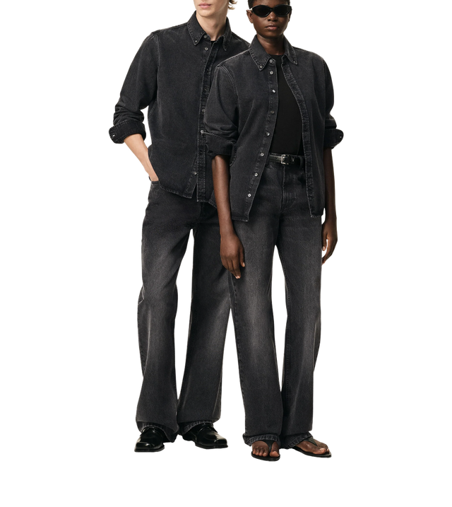 Ami de Coeur Hemd leichtem Denim in Used-Optik