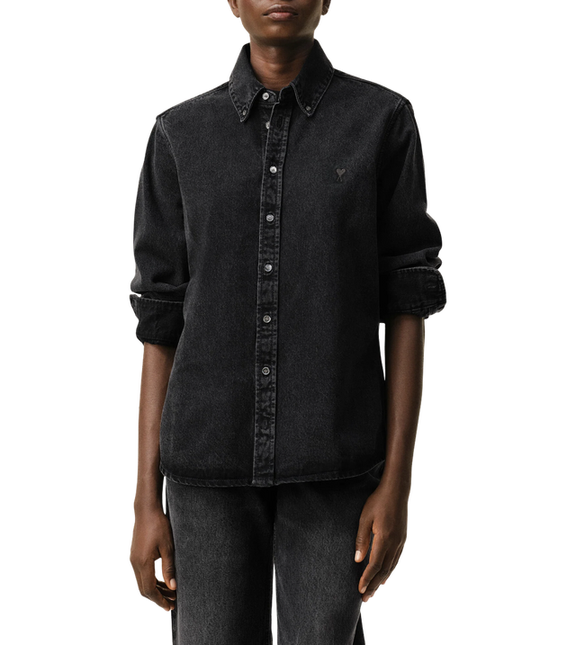 Ami de Coeur Hemd leichtem Denim in Used-Optik