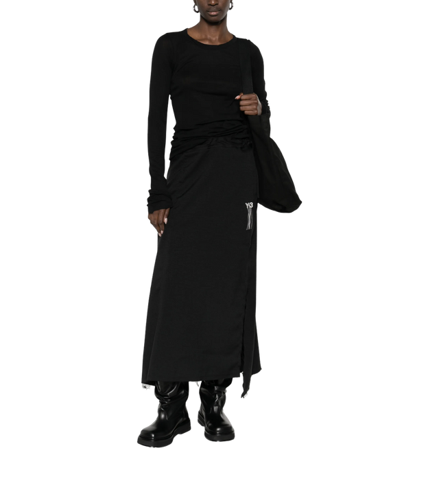 Midirock mit Logo-Stickerei