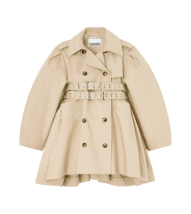 Doppelreihiger Mantel mit Gürtel