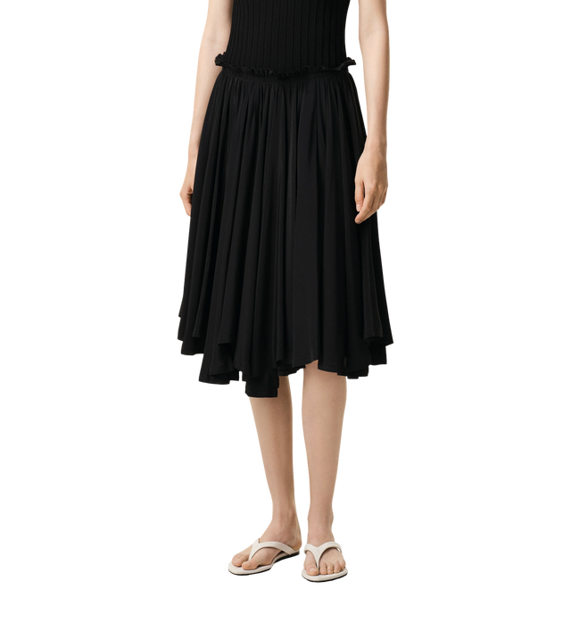 Corolla-Midirock aus Seiden-Crêpe-de-Chine-Mischung