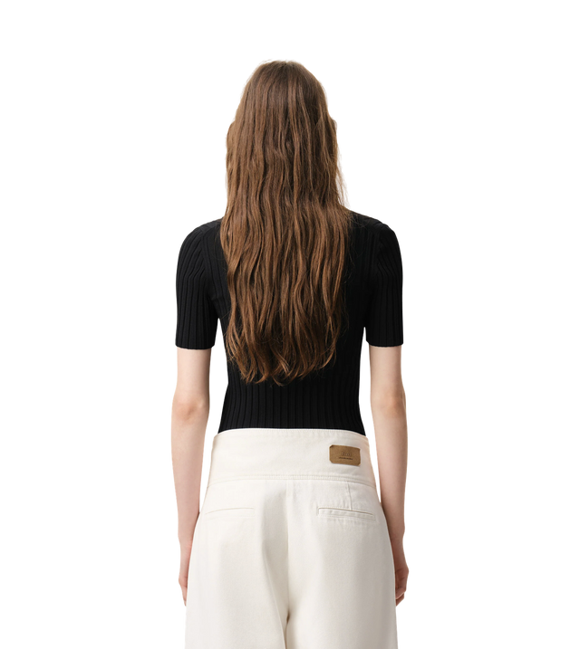 Polohemd aus leicht geripptem Viskosestrick