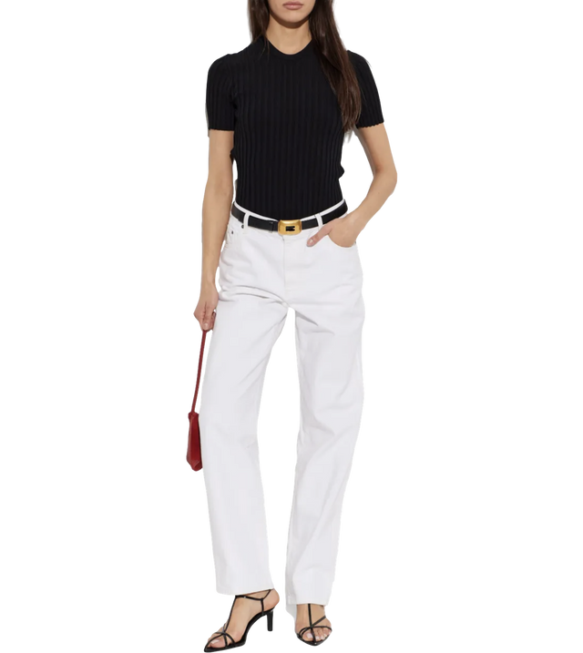 Ribbed-knit T-shirt