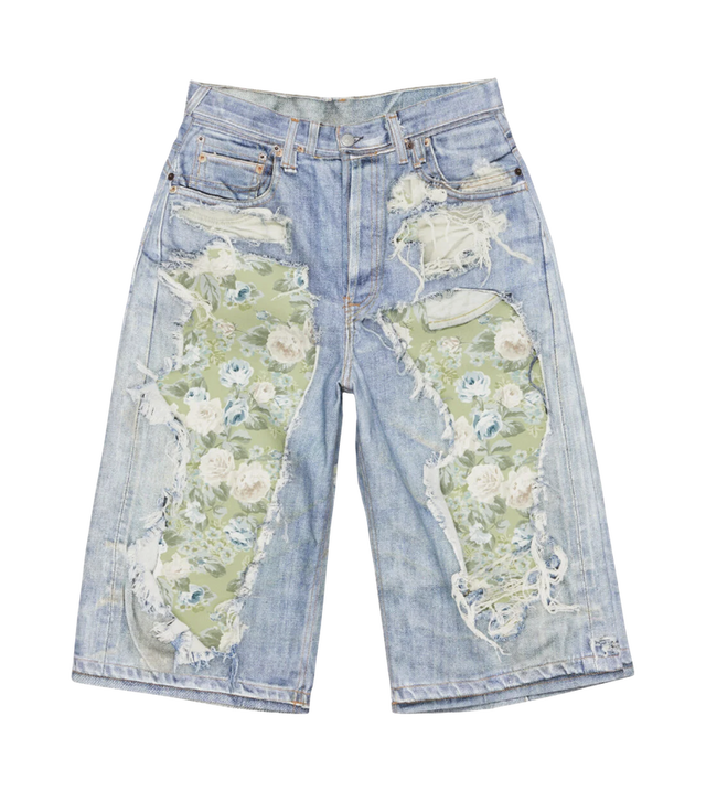 Trompe-l’œil denim Shorts