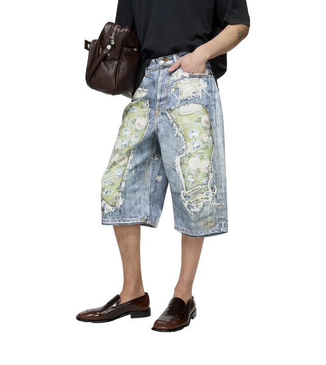Trompe-l’œil denim Shorts