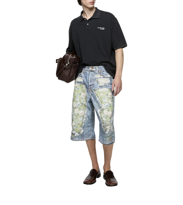 Trompe-l’œil denim Shorts